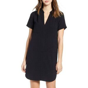 NWT Le Chateau Black V-Neck Shift mini Dress  Chest Pocket size S
